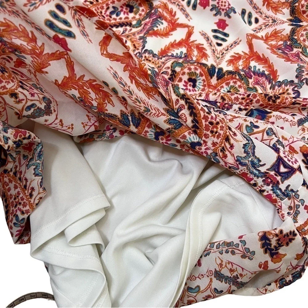 As U Wish Cold Shoulder Dress Small Paisley Boho Festival Summer Spaghetti Strap